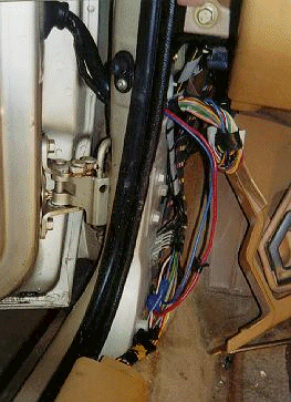 2.  Wires coming through door edge