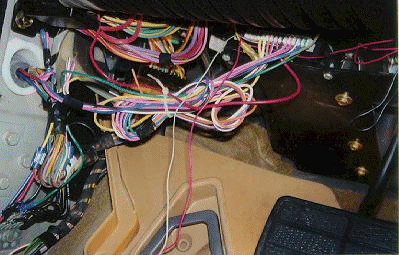 3.  Wires running to keyless controller box in kickwell